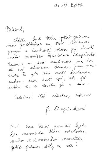 Poděkování Pohřební službě AURA Trutnov